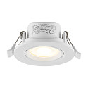 LED Einbaustrahler SURTUR TILT 68 DTW, IP44 IK06, � 8.5cm, 6W 1800-2700K 430lm 40�, CRi>90, Dim-To-Warm, schwenkbar, wei�