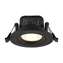 Deko-Light recessed spotlight SURTUR TILT 68 DTW swivelling, Dim-To-Warm IP20/IP44, black dimmable