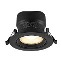 Deko-Light recessed spotlight SURTUR TILT 83 DTW swivelling, Dim-To-Warm IP20/IP44, black dimmable