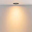 Deko-Light recessed spotlight SURTUR TILT 83 DTW swivelling, Dim-To-Warm IP20/IP44, black dimmable