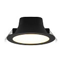 Deko-Light downlight ACRUX PRO 145 rigid, CCT Switch, UGR < 19, multipower IP20/ IP54, glossy, black dimmable