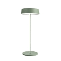 Outdoor LED-Akku-Tischleuchte MIRAM, Kopf + Standfu�, IP54, Up/Down, 3.7V, 2.2W 3000K 196lm, mit Touch-Dimmer + USB-C, gr�n