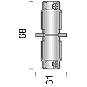 Deko-Light Accessories for 3-phase track system D LINE - mechanical connector, 220-240V AC / 50-60Hz, white