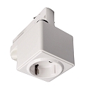 Accessories for 3-phase track system D LINE - socket adapter, 220-240V AC / 50-60Hz, 6A, white