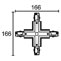 Deko-Light Accessories for 3-phase track system D LINE - X-coupler left-left-right-right, 220-240V AC / 50-60Hz, white