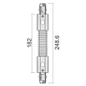 Deko-Light Zubeh�r f�r 3-Phasen-Schienensystem D LINE - Flexverbinder links-rechts, 220-240V AC / 50-60Hz, Grau