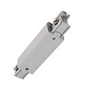 Zubeh�r f�r 3-Phasen-Schienensystem D LINE - elektrischer L�ngsverbinder mit Einspeisem�glichkeit links-rechts, Grau