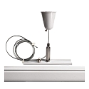 Deko-Light Accessories for 3-phase track system D LINE - rope suspension bracket with ceiling canopy, adjustable, max. 150cm, white