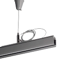 Deko-Light Accessories for 3-phase track system D LINE - rope suspension bracket with ceiling canopy, adjustable, max. 150cm, grey