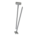 Deko-Light Deckenabh�ngung f�r 3-Phasen Leuchte D LINE, starr, 635 mm, silber