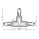 Zubeh�r f�r 3-Phasen-Stromschiene D LINE DALI - T-Verbinder rechts-rechts-links mit Wechselmechanik, graphitschwarz