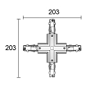 Zubeh�r f�r 3-Phasen-Stromschiene D LINE DALI - X-Verbinder links-links-rechts-rechts, graphitschwarz