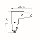 Deko-Light 1-Phasen 90�-Verbinder D ONE, rechts, IP20, wei�