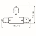 Deko-Light 1-Phasen T-Verbinder D ONE, rechts-rechts-links, IP20, wei�