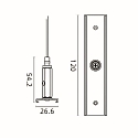 1-Phasen Seilabh�ngungshalter D ONE, mit 3m Abh�ngeseil, wei�