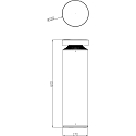 Deko-Light LED Pollerleuchte FARO 60, 60cm, 24W 3000K 1030lm, IP65 IK10, DALI dimmbar, dunkelgrau