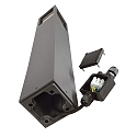 Deko-Light Pollerleuchte FACADO II ECKIG, IP65, 100cm, E27, mit IP67 Anschlussdose, Alu-Druckguss / PC, dunkelgrau / opal