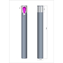 Deko-Light Pollerleuchte FACADO II RUND, IP65, 100cm, E27, mit IP67 Anschlussdose, Alu-Druckguss / PC, dunkelgrau / opal