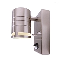 Wandleuchte ZILLY II DOWN, mit Bewegungsmelder, IP44, 220-240V, GU10 max. 35W, Edelstahl, Silber