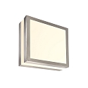 Outdoor LED Wandleuchte SCUTI I, IP44, 2-flammig, E27, 2x max. 11W, Edelstahl, Silber geb�rstet