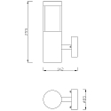 Deko-Light Outdoor Wandleuchte PORRIMA II, IP44, GU10 max. 5W, Edelstahl geb�rstet