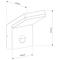 Deko-Light LED Au�enwandleuchte TUCANAE MOTION, IP54, mit Sensor, 18W 3000K 1650lm 110�, dunkelgrau
