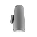 facade spotlight SHORELINE PRO ROUND 140 UP&DOWN 2 flames, round, CCT Switch IP65, light grey dimmable