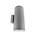 facade spotlight SHORELINE PRO ROUND 140 UP&DOWN 2 flames, round, CCT Switch IP65, light grey dimmable