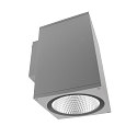 facade spotlight SHORELINE PRO SQUARE 140 DOWN 1 flame, square, CCT Switch IP65, light grey dimmable