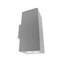 facade spotlight SHORELINE PRO SQUARE 140 UP&DOWN 2 flames, square, CCT Switch IP65, light grey dimmable