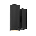 Deko-Light facade spotlight SHORELINE PRO GU10 ROUND UP&DOWN 2 flames, cylindrical, with lamp socket GU10 IP65, dark grey