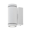 Deko-Light facade spotlight SHORELINE PRO GU10 ROUND UP&DOWN 2 flames, cylindrical, with lamp socket GU10 IP65, white