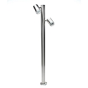 Deko-Light Outdoor Stehleuchte ZILLY II, 2-flammig, IP44, 100cm, 220-240Vac, 2x GU10 max. 35W, jeweils 140� neigbar, Silber