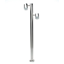 Deko-Light Outdoor Stehleuchte ZILLY II, 2-flammig, IP44, 100cm, 220-240Vac, 2x GU10 max. 35W, jeweils 140� neigbar, Silber