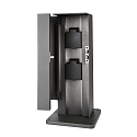 Deko-Light Steckdosenturm PUKA MANA, IP54, 42cm, 2-fach, mit Klappdeckel + Anschlussbox, Alu-Druckguss