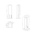 Deko-Light Steckdosenturm PUKA MANA, IP54, 42cm, 2-fach, mit Klappdeckel + Anschlussbox, Alu-Druckguss