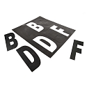 house numbers CASA / LETTER A-F, black