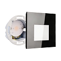 Deko-Light Zubeh�r f�r LED Wand-Einbauleuchte ALWAID 2 - Abdeckung ECKIG �Milchig�, diffuses Seitenlicht, tiefschwarz, gl�nzend