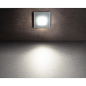 Deko-Light Zubeh�r f�r LED Wand-Einbauleuchte ALWAID 2 - Abdeckung ECKIG �Milchig�, diffuses Seitenlicht, silber