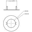 Reduzier-Ring f�r Einbauleuchten, IP20 IK03, rund, � 130mm / innen 70mm / DA 95mm, Clipfedern, Metall, verkehrswei�
