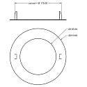 reducing ring 210/135MM round, mechanical, built-in version, traffic white