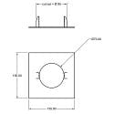 Deko-Light Einbau-Reduzierring quadratisch, IP20 IK03, 130mm / innen � 70mm / DA 95mm, Clipfedern, Metall, verkehrswei�