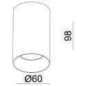 Deko-Light surface mounted housing CAN MIX'N MATCH 1/2 - SPOT HEAD (CEILING / 3PHASE) cylindrical, rigid, mechanical, white