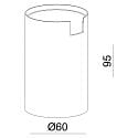 surface mounted housing CAN MIX'N MATCH 1/2 - SPOT HEAD (WALL / TABLE / FLOOR) cylindrical, mechanical, white