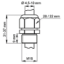 Deko-Light Kabelverschraubung M16 inkl. Gegenmutter + Dichtring, IP68, mit Zugentlastung, Polyamid / GFK