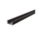 AU-01-08, flat U-profile for 8 - 9,3 mm LED stripes, 200cm, matt brushed black