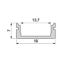 Deko-Light AU-01-12, flat U-profile for 12 - 13,3 mm LED stripes, 100cm, anodized aluminum