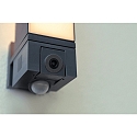 Lutec outdoor wall luminaire CUBA with motion detector, with camera, app control IP44, anthracite dimmable