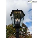 Lutec / Eco-Light LED Solar Standlaterne LONDON, 6-seitig, 3-flammig, inkl. 3x LED E12 6W 2700K 300lm, inkl. Akku 7.4V 2200mAh, schwarz