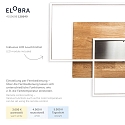 Elobra Ceiling luminaire PANAMA S, 2x 15W, 1700lm, oak natural